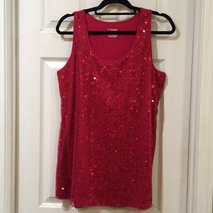 NWT Lane Bryant Pink Sequin Tank Size 14/16